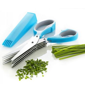 Combo of 1 Stainless Steel 5 Layers Kitchen Scissor - 1 Cleaning Brush - Kitchen Tools - Best Price in Pakistan - HitShop.pk